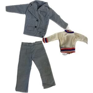 Vintage Ken Clone Doll Clothing 3 pcs Shirt Jacket Pants Gray